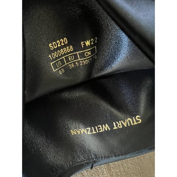 NEW Stuart WEITZMAN Strt Ruched 100 Satin Knee-High Boot in black Size 6 - Picture 12 of 12